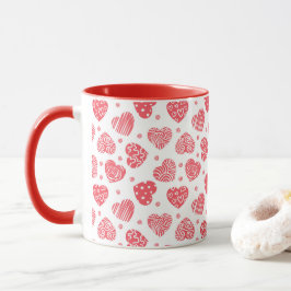 Caneca Red Hearts Dia de os namorados Love