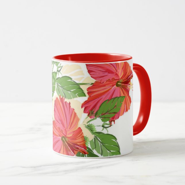 Caneca Red Hibiscus Mug (Frente Esquerda)