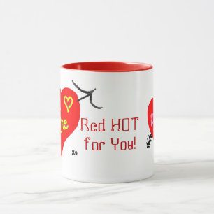 Caneca Red HOT for You Blue Eyed Girl Dia de os namorados