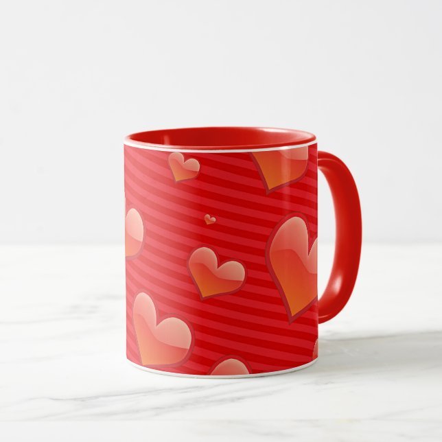 Caneca Red Love Hearts (Frente Esquerda)