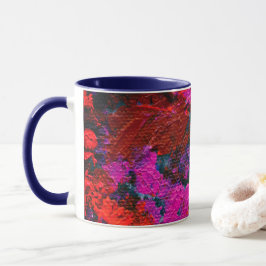 Caneca Red Magenta Dark Blue Abstrato Art Mug