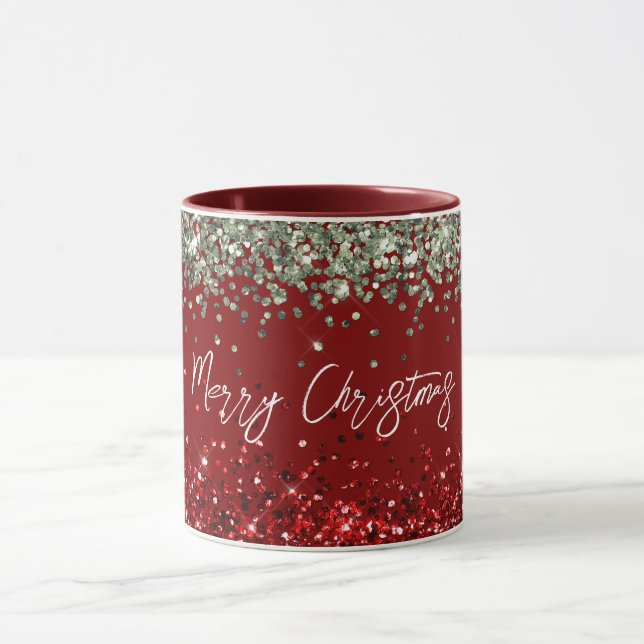 Caneca Red Mint Green Glitter Sparkle Natal (Centro)