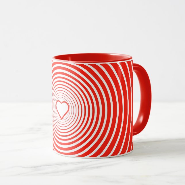 Caneca Red Mug com Coração - Escolha as Cores (Frente Esquerda)