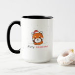 Caneca Red Panda Christmas Snow Winter Animais Pandas<br><div class="desc">O panda vermelho no Natal com um chapéu de Papai Noel. Animais engraçados com presentes e neve nas férias. Uma doce saudação de Natal. Os pandas vermelhos são animais bonitos e perfeitos para o Natal.</div>