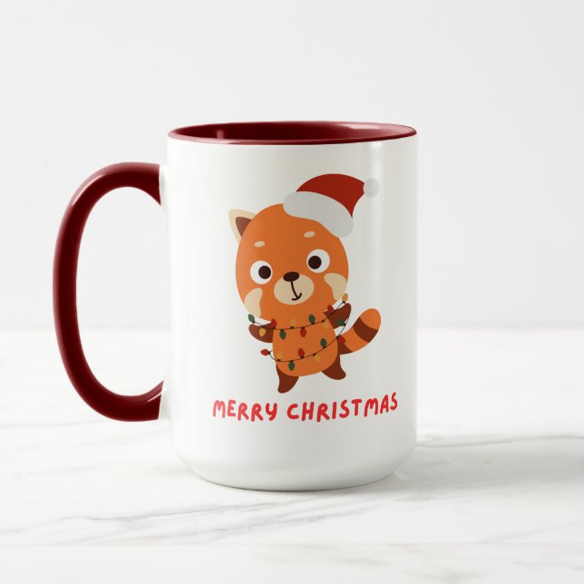 Caneca Red Panda Felry Christmas (Esquerda)