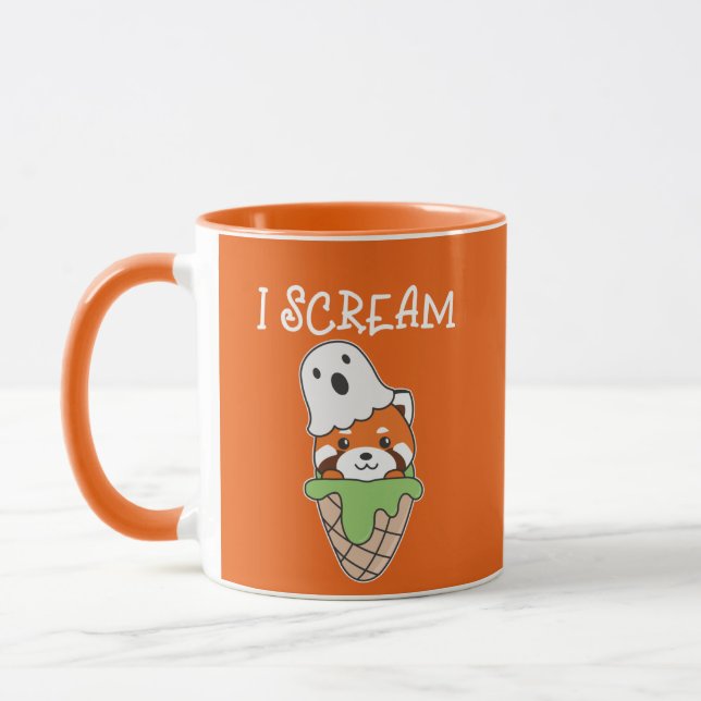 Caneca Red Panda Halloween Ghost I Gritar Sorvete Pun (Esquerda)