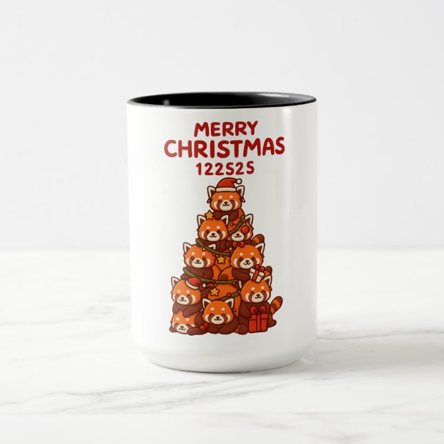 Caneca Red Pandas in a Christmas tree formation (Centro)