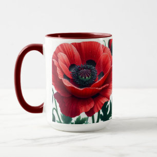 Caneca Red Poppy Floral