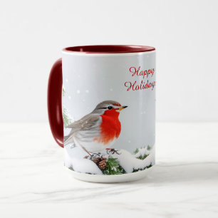 Caneca Red Robin Holiday - Mug Natal