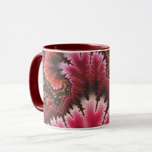 Caneca Red Velvet Fractal Art Nouveau Estilo Abstrato