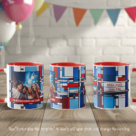 Caneca Red White Blue Patriótico Vidro Mantido Foto 019