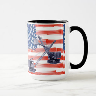 Caneca Red White e Blue American Flag Operator Vintage
