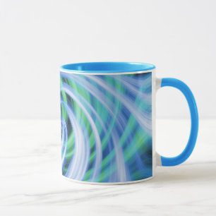 Caneca Redemoinhos azuis do verde de N