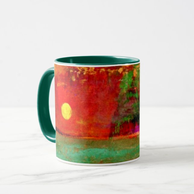Caneca Redon - trabalho de arte de cor sunset (Frente Esquerda)