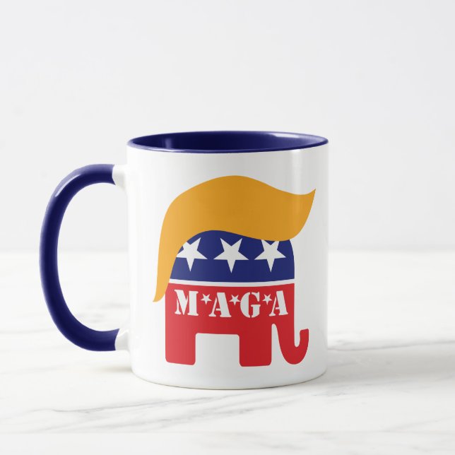 Caneca Reeleger o Presidente Donald Trump 2024 MAGA (Esquerda)