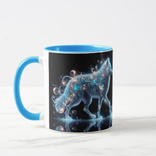 Caneca Reflexão Azul do Lobo Fantasia