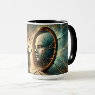 Caneca Reflexões Fraturadas: Mug Espelho Surreal