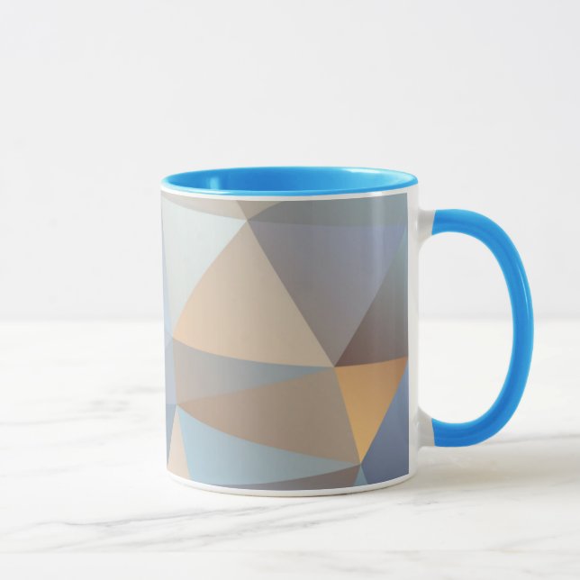 Caneca Refrigere o teste padrão abstrato do triângulo (Direita)
