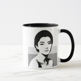 Caneca Regard intemporel, l'élégance en noir et blanc.