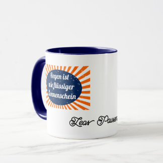 Caneca Regen flüssiger Sonnenschein mit Namen