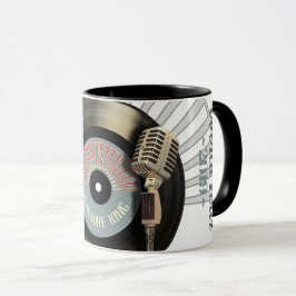 Caneca Registro de vinil engraçado do rei Retro do