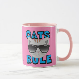 Caneca Regra de Gatos Óculos de sol Gatinho Mug