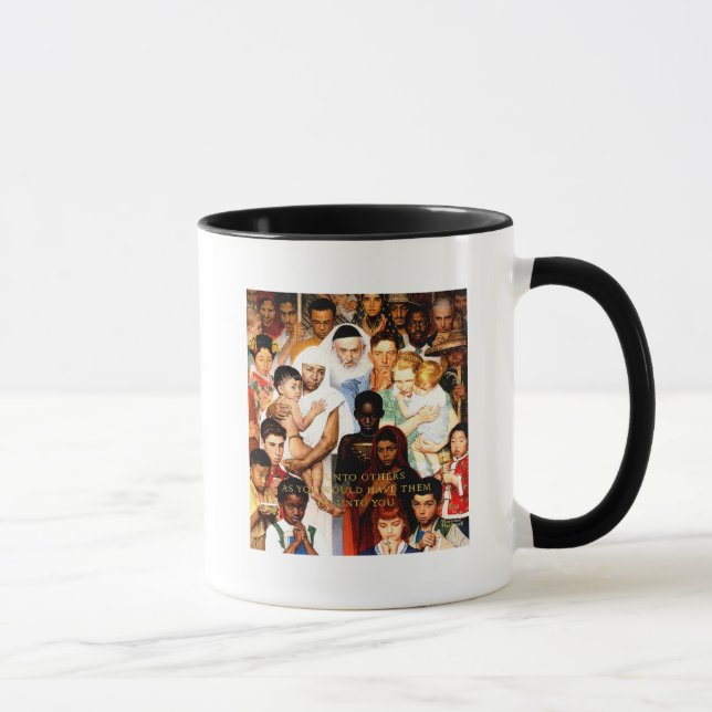 Caneca Regra do ouro (Do to other) por Norman Rockwell (Direita)