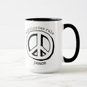 Caneca Regra dos Hippies Antigos, Sinal de Paz Coffee Mug