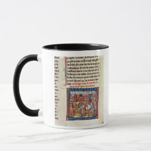 Caneca Rei Arthur e Guinevere que olham a