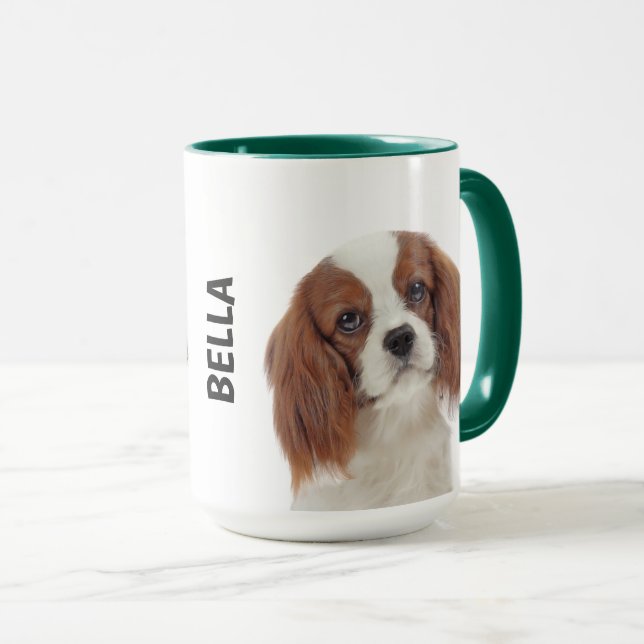 Caneca Rei Charles Cavalier Spaniel Personalizado Mug (Frente Esquerda)