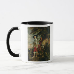 Caneca Rei Charles Eu de Inglaterra que caça para fora,