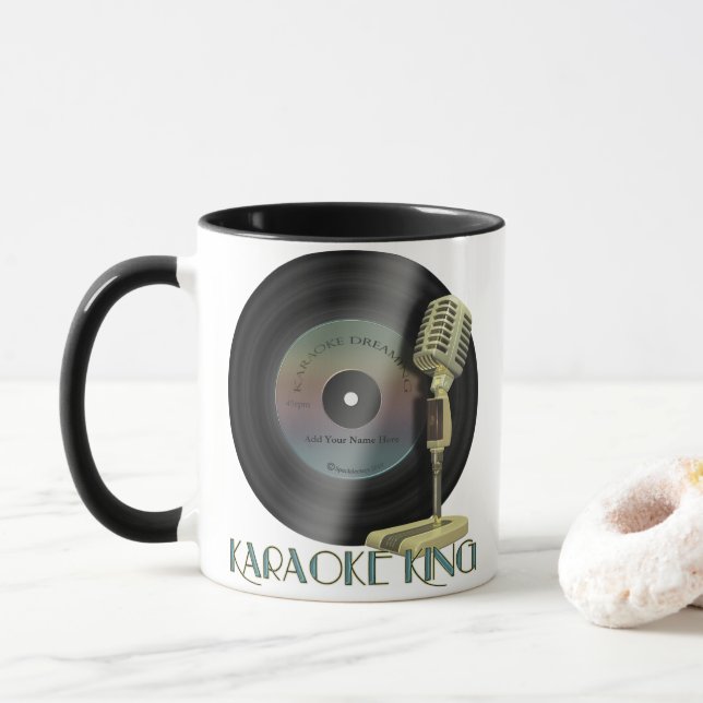 Caneca Rei Personalized Drinkware do karaoke (Com Donut)