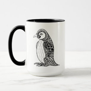 Caneca Rei pinguim artístico Zendoodle