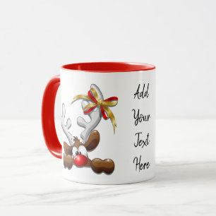 Caneca Reindeer Enzergou Caráter de Natal Engraçado