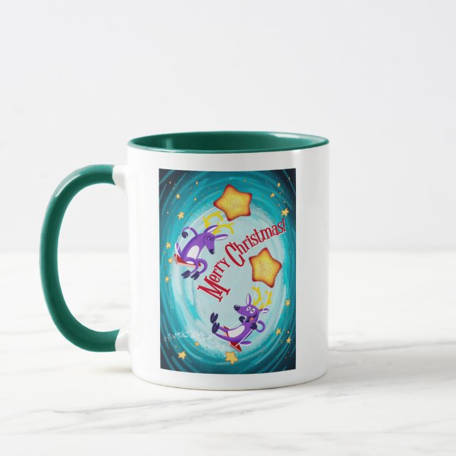 Caneca REINDEER SWING EM UMA ESTRELA por Jeff Willis Art (Esquerda)