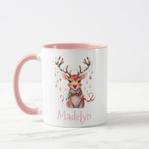 Caneca Reindeer Whimsso Rudolph e Luzes de Natal