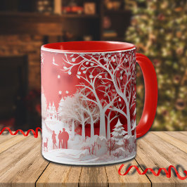 Caneca Reindeers 3D e Pessoas na aldeia