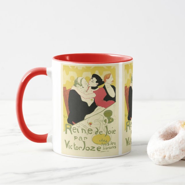 Caneca Reine de Joie (Rainha do Prazer) Toulouse Lautrec (Com Donut)