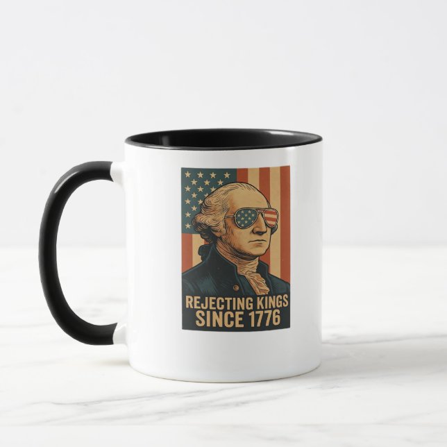 Caneca Rejeitando Reis Desde 1776 Gráfico Clássico Vintag (Esquerda)