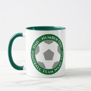 Caneca Relaxada e Esportiva de Pai de Futebol Verd