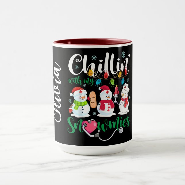 Caneca Relaxando com Meus Snowmies (Centro)