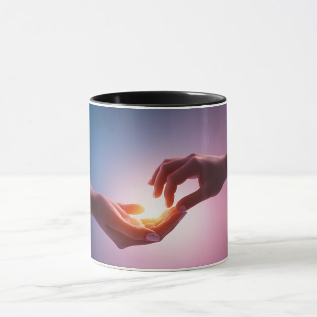 Caneca Relaxe e rejuvenere: Mug "Mãos de cura" (Centro)