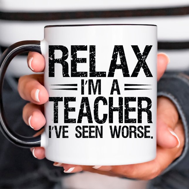 Caneca Relaxe, sou um professor Engraçado Café de Anivers (Relax I'm a Teacher Funny Birthday Coffee Mug)