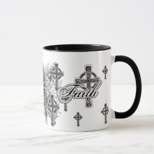 Caneca religiosa da fé e das cruzes