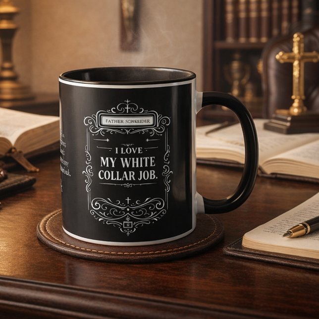 Caneca Religiosa Padre Católico Colarín Clero Negr (Criador carregado)