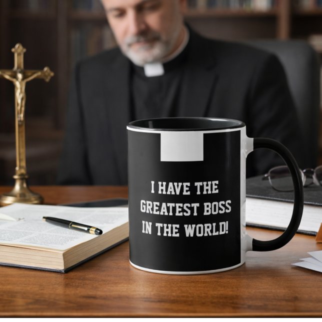 Caneca Religioso do Colar Negra do Padre Católico (Criador carregado)