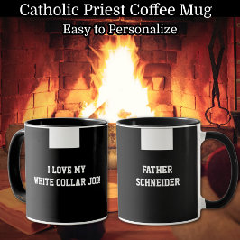 Caneca Religioso do Colar Negra do Padre Católico