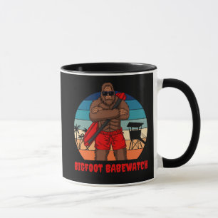 Caneca Relógio da Garota do Pé Grande Salva-Vidas da Prai