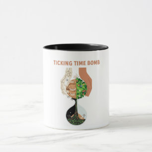 Caneca Relógio de Areia da Terra Bomba Relógica Ambiental