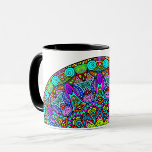 Caneca Relógio de Mandala Pintado à Mão 4